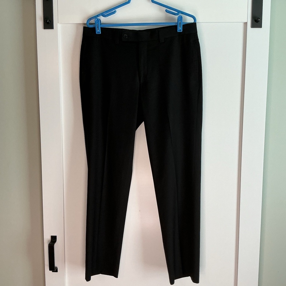 Calvin Klein Mens Slim fit Dress Pants 34 / 30 Charcoal Grey Solid Office